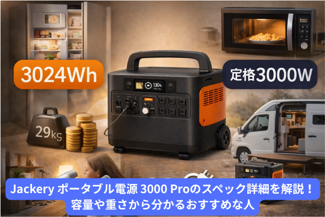 Jackery ポータブル電源 3000 Proのスペック詳細
