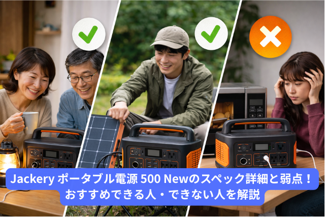 Jackery ポータブル電源 500 Newのスペック詳細と弱点