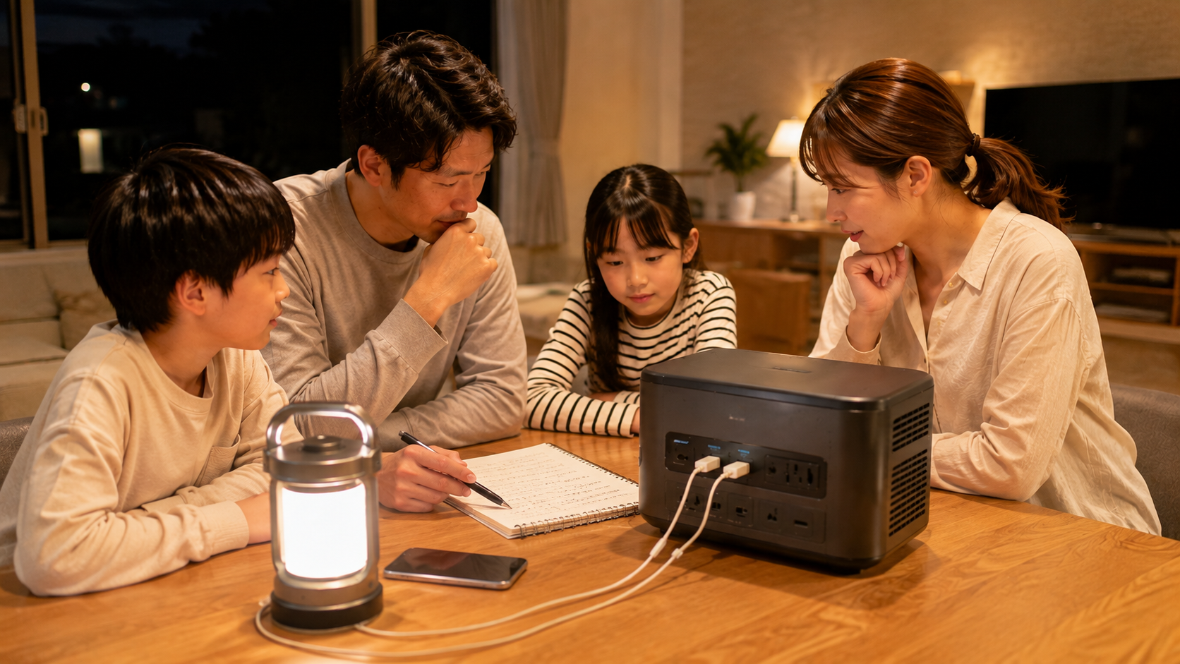 家族構成や家電から必要な容量を検討している様子