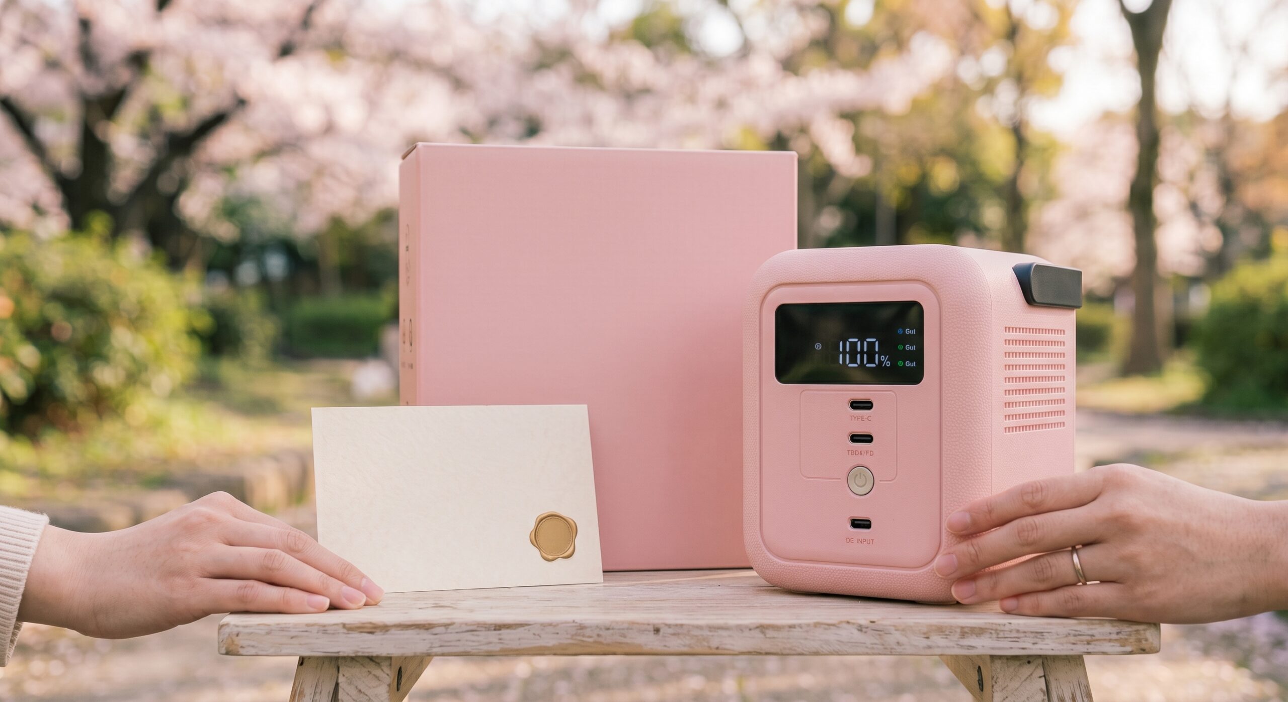 Jackery Explorer 100 Plus チェリーブロッサムと保証書